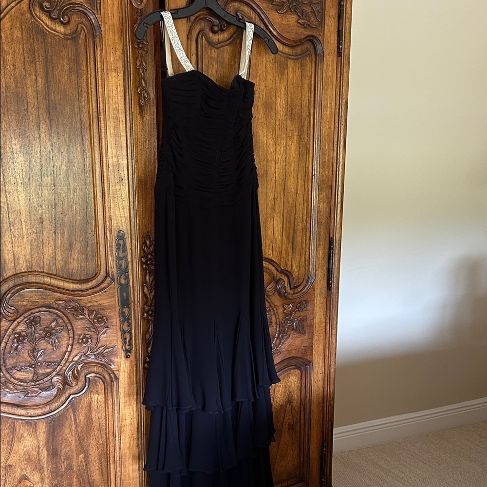 ESCADA COUTURE Elegant Black Evening Gown. Vintage. 3 tier gown.